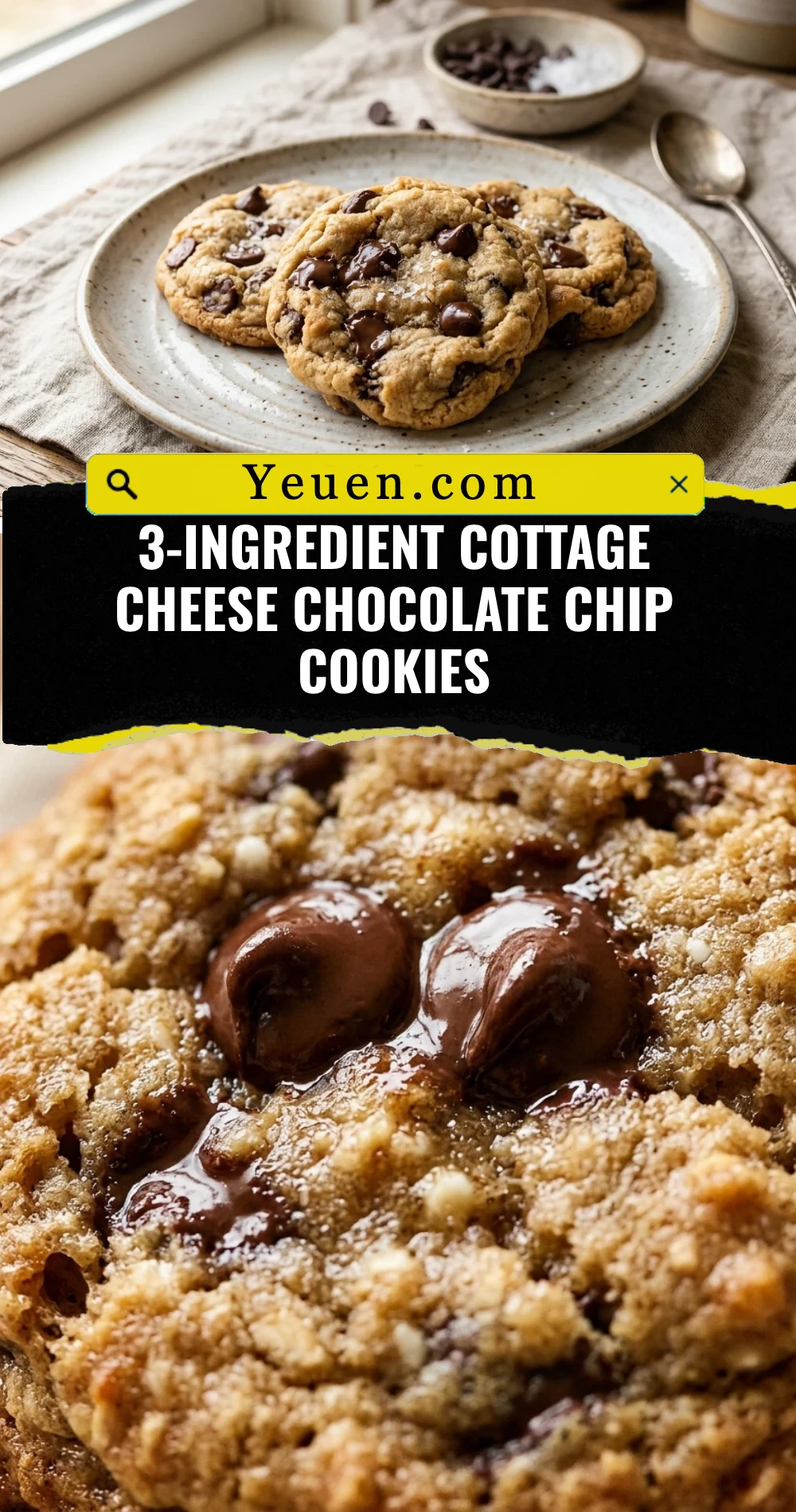 3-Ingredient Cottage Cheese Chocolate Chip Cookies