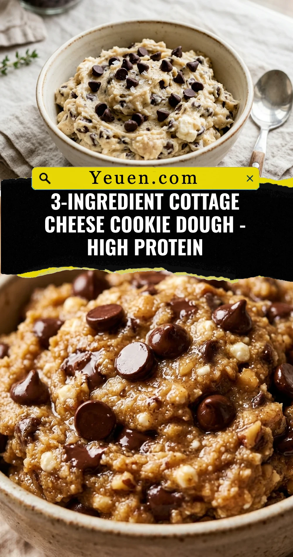 3-Ingredient Cottage Cheese Cookie Dough - High Protein