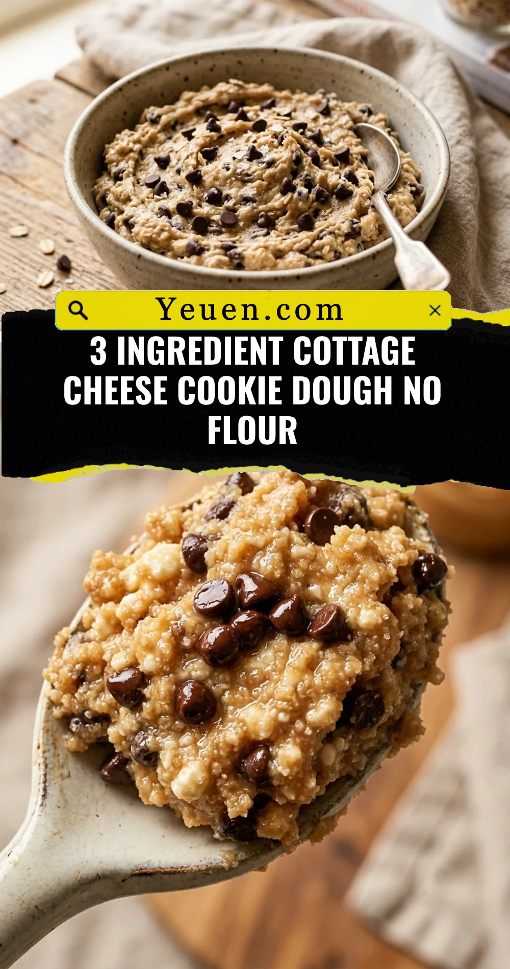 3 Ingredient Cottage Cheese Cookie Dough No Flour