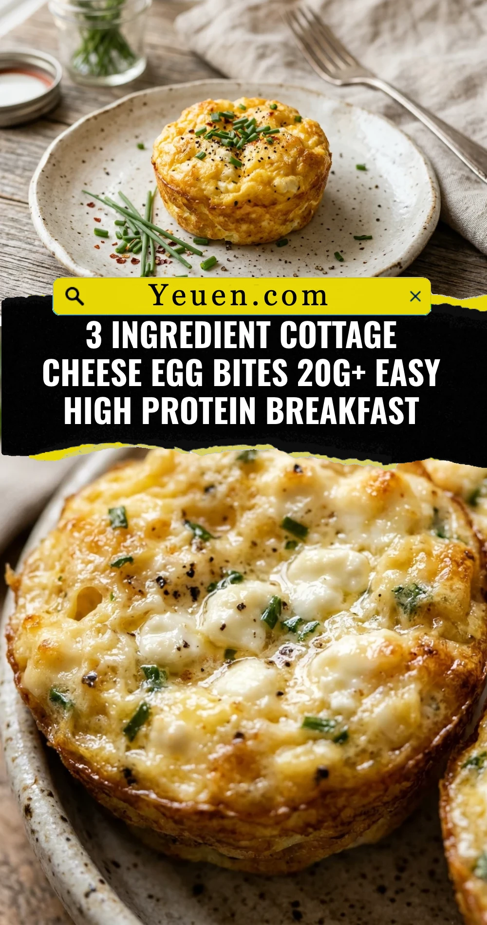 3 Ingredient Cottage Cheese Egg Bites 20g+ Easy High Protein Breakfast
