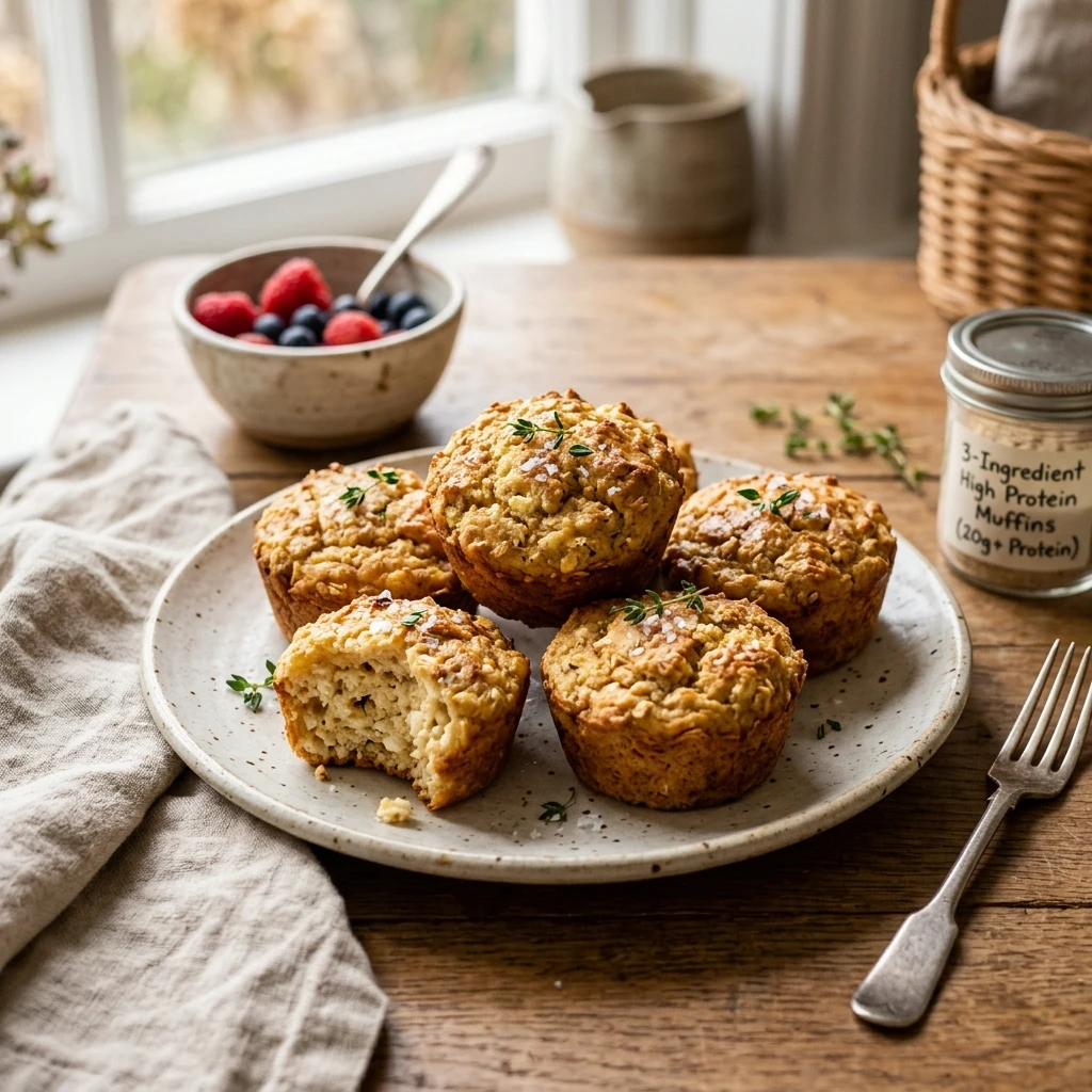 3 Ingredient Cottage Cheese Muffins 20g+ Easy High Protein Breakfast