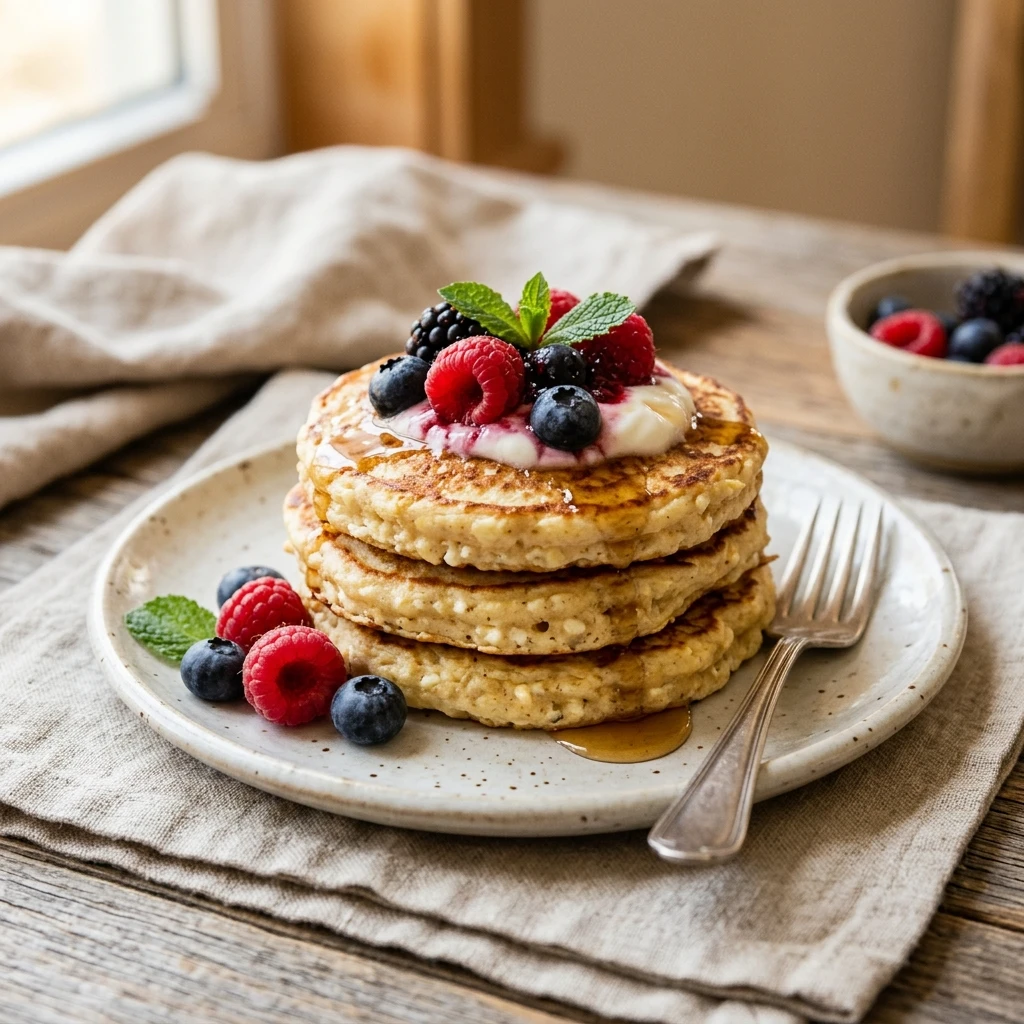 3 Ingredient Cottage Cheese Pancakes High Protein No Powder