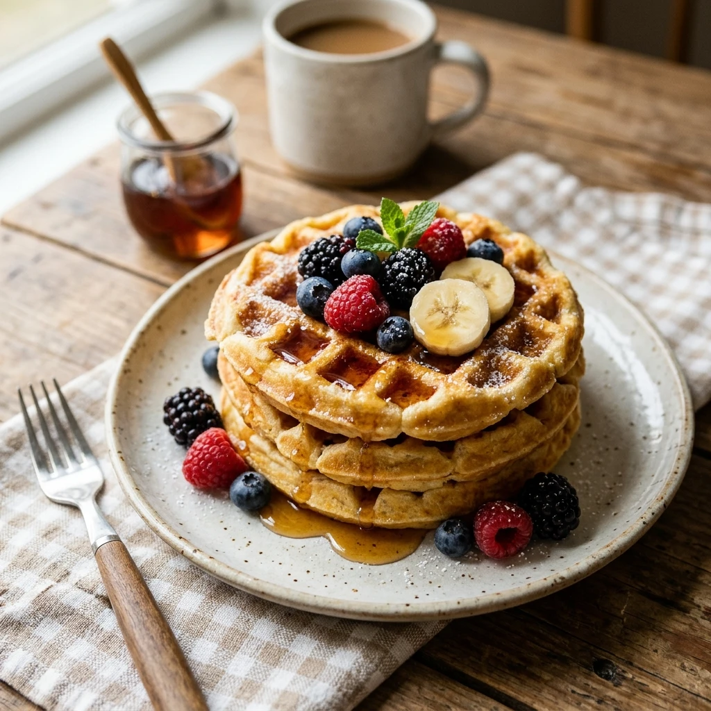 3 Ingredient Cottage Cheese Waffles 20g+ Easy High Protein Breakfast