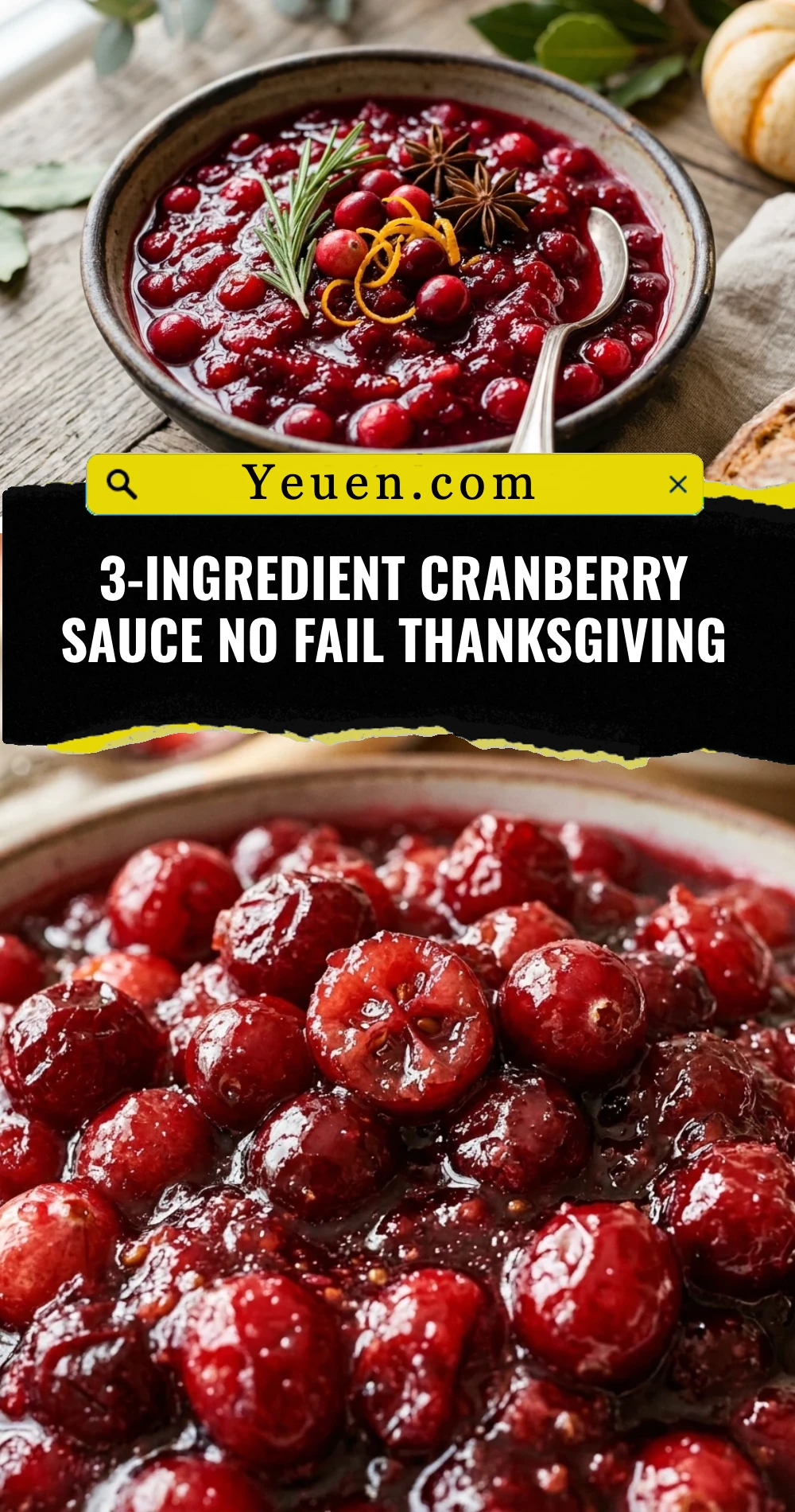 3-Ingredient Cranberry Sauce No Fail Thanksgiving