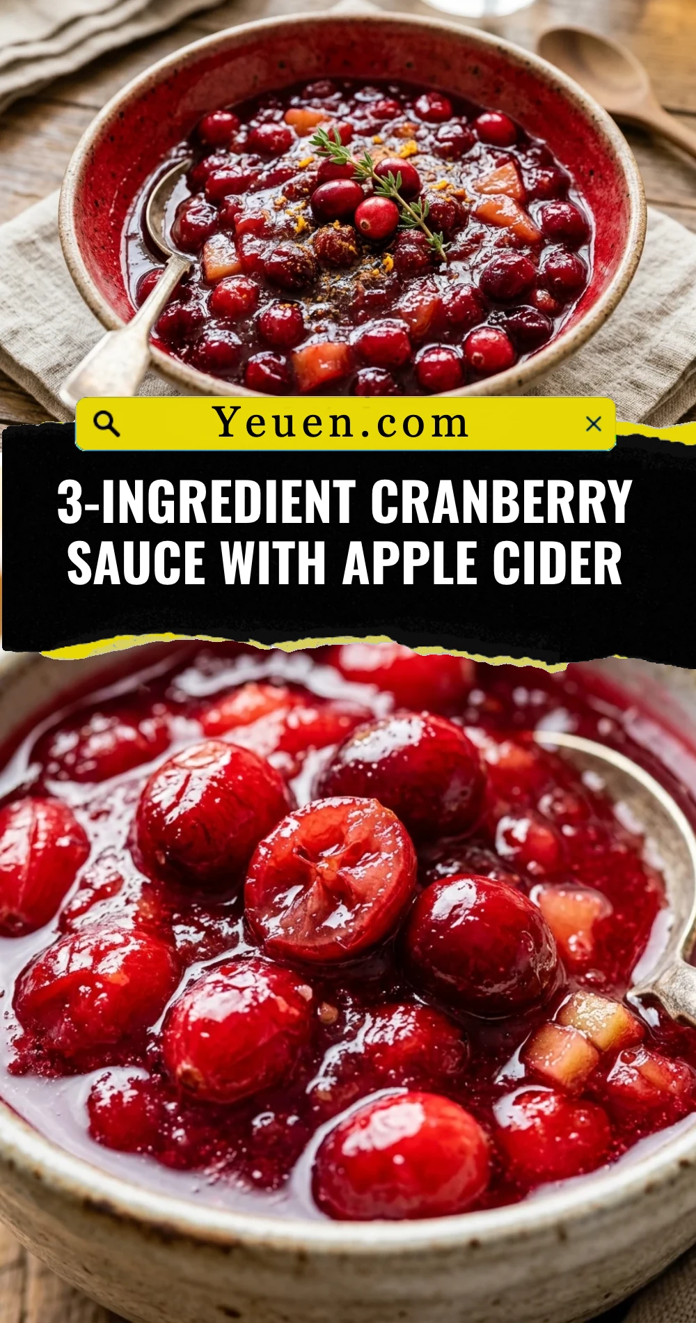 3-Ingredient Cranberry Sauce With Apple Cider