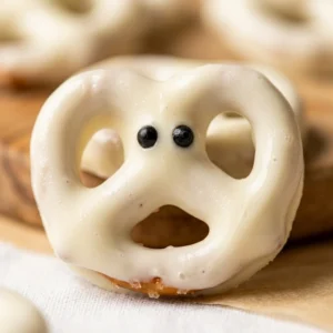 3-Ingredient Ghost Pretzels - No Bake Dinner Snack