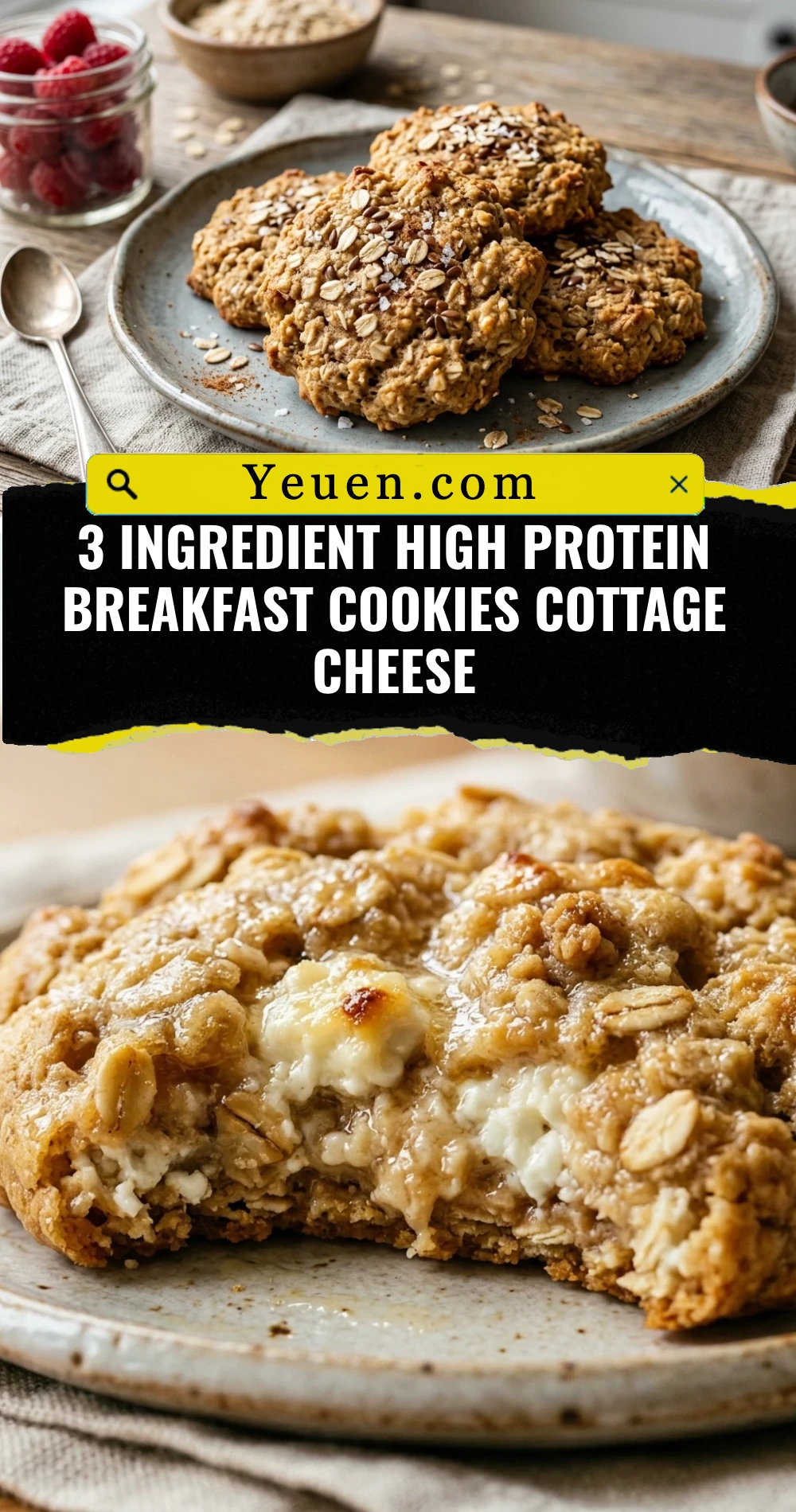 3 Ingredient High Protein Breakfast Cookies Cottage Cheese