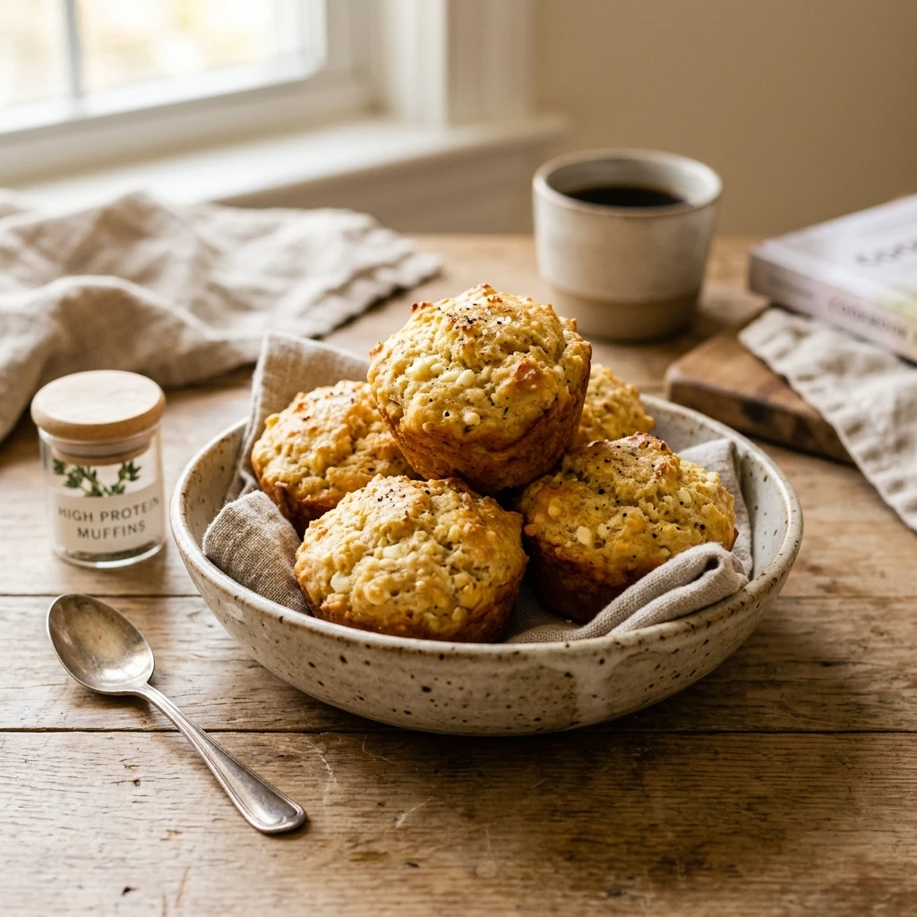 3 Ingredient High Protein Cottage Cheese Muffins