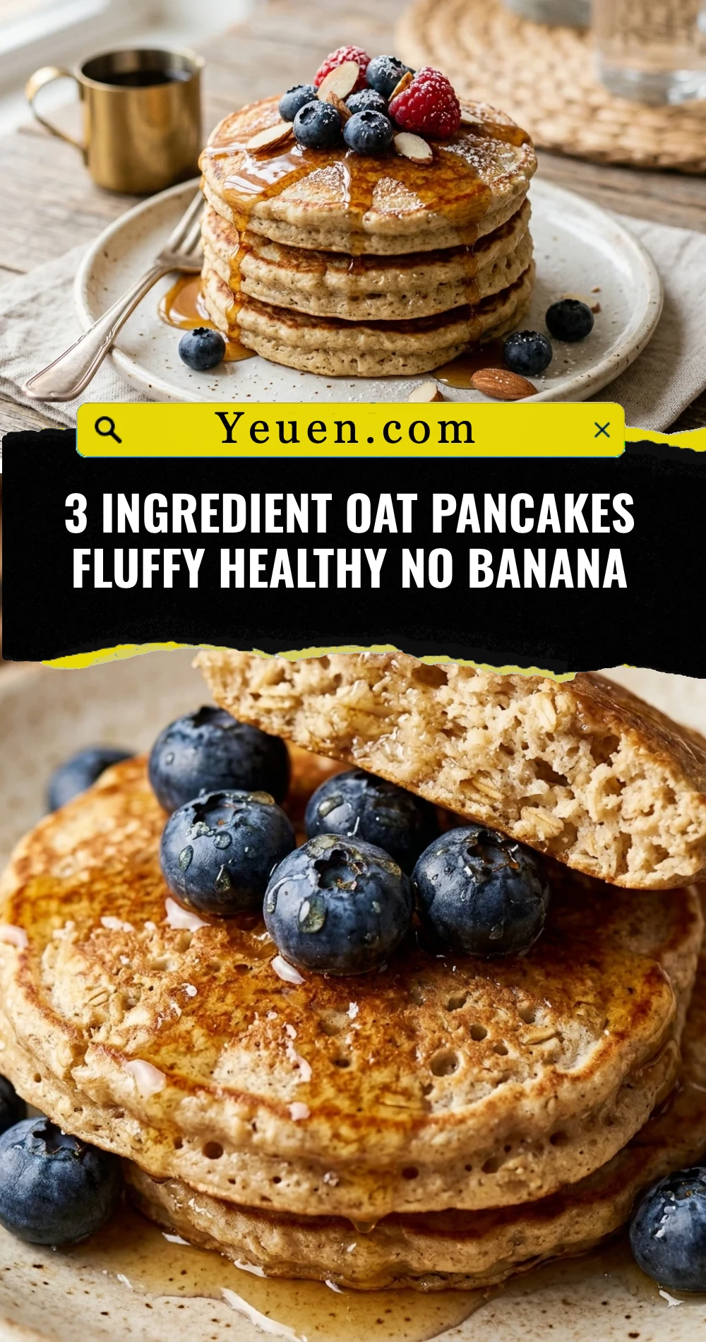 3 Ingredient Oat Pancakes Fluffy Healthy No Banana