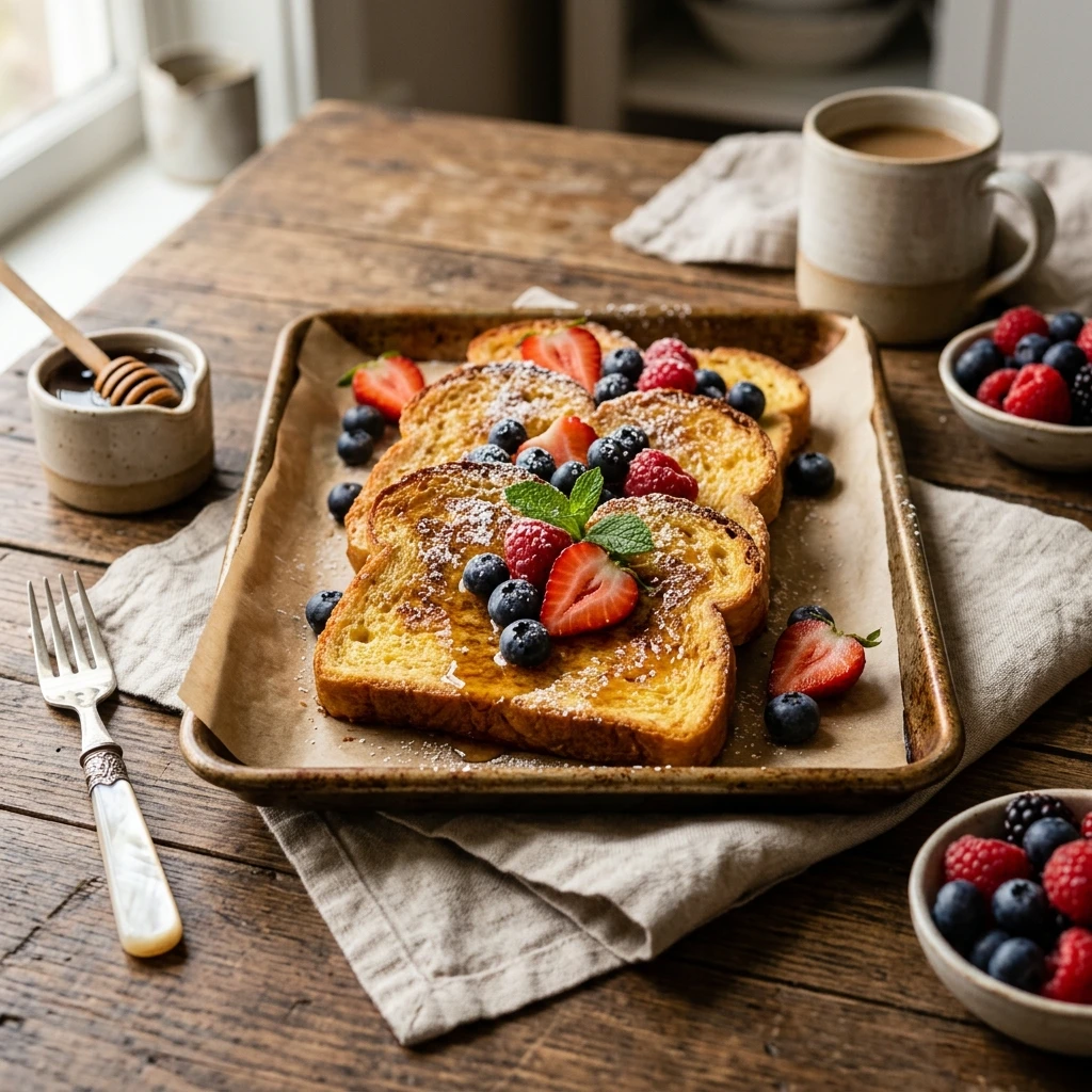 3 Ingredient Sheet Pan French Toast With Brioche Easy Family