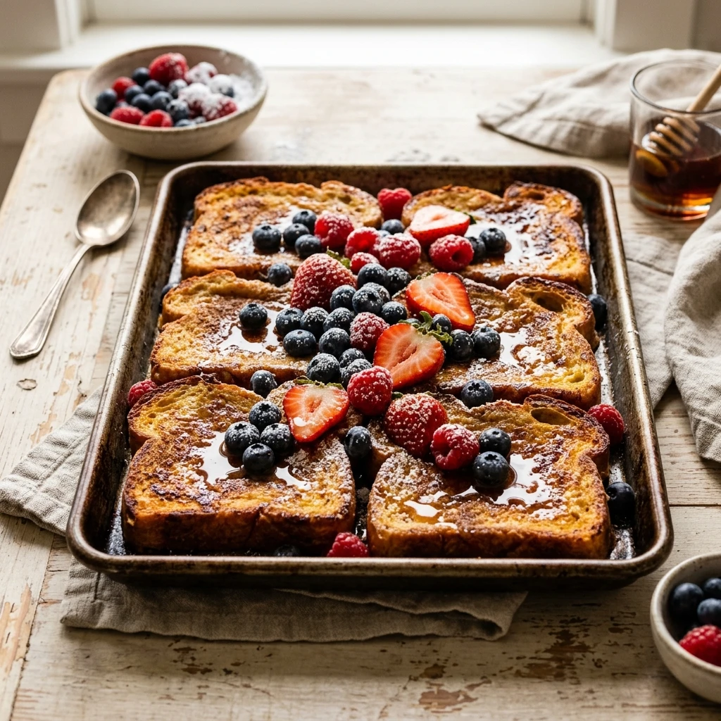 3 Ingredient Sheet Pan French Toast With Brioche Easy Family