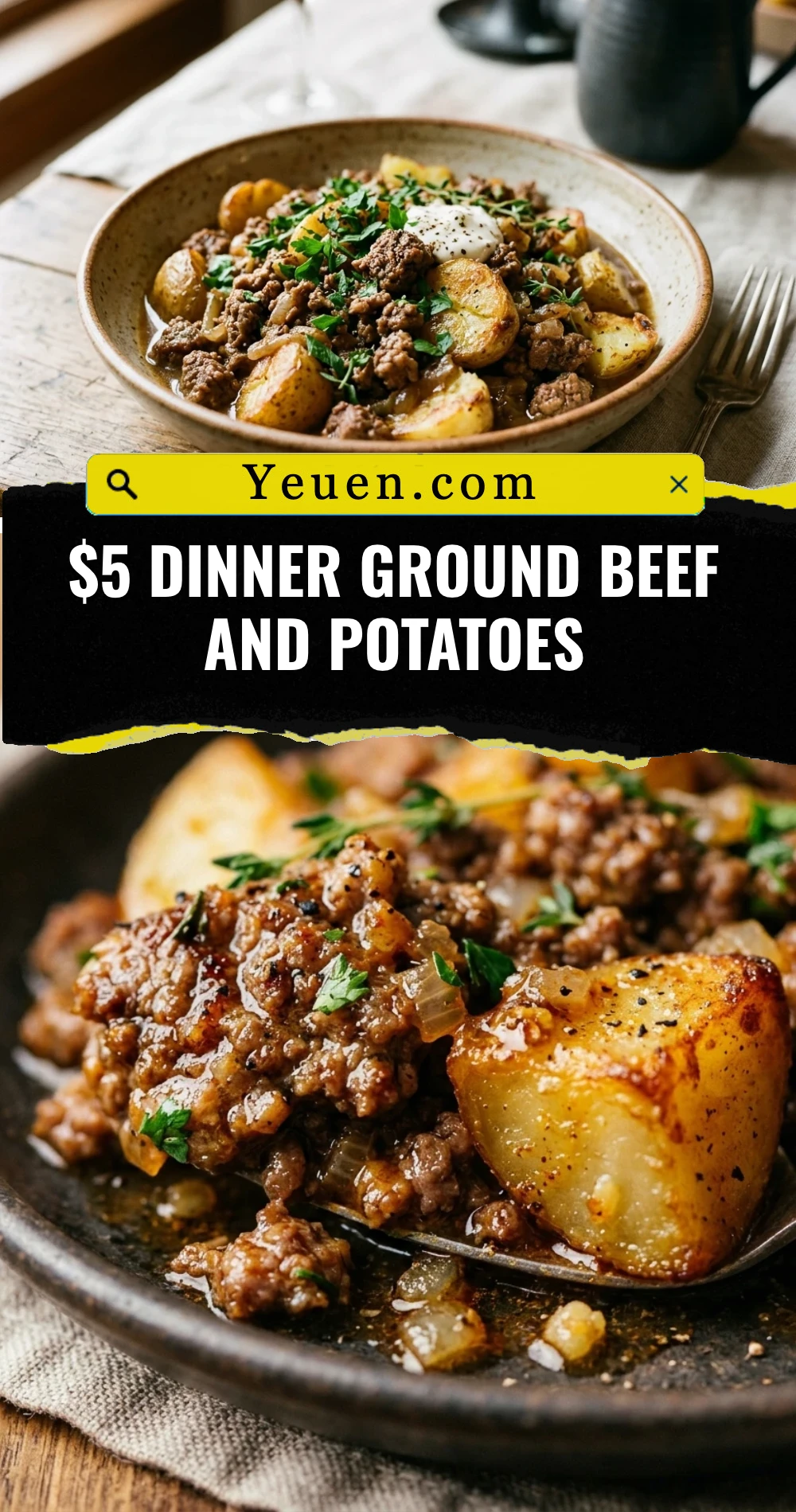 $5 Dinner Ground Beef and Potatoes