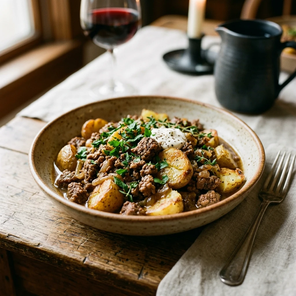 $5 Dinner Ground Beef and Potatoes
