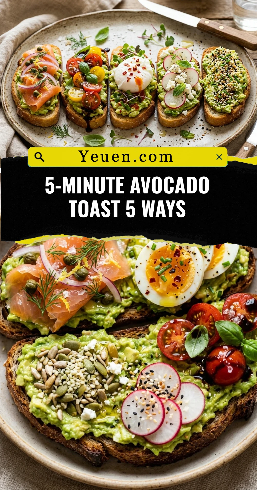 5-Minute Avocado Toast 5 Ways