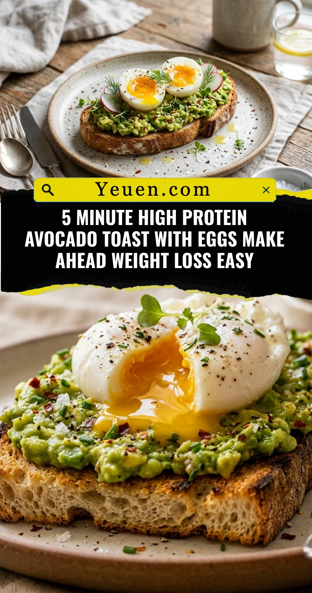 5 Minute High Protein Avocado Toast With Eggs Make Ahead Weight Loss Easy