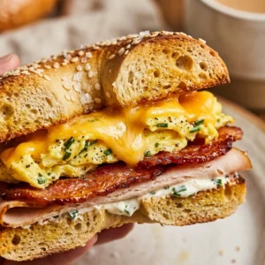 5 Minute High Protein Bagel Sandwich Make Ahead School Morning Easy