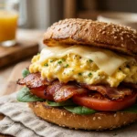 5 Minute High Protein Breakfast Bagels Make Ahead Kids School Morning