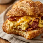 5 Minute High Protein Breakfast Croissant Make Ahead Kids Easy School Morning