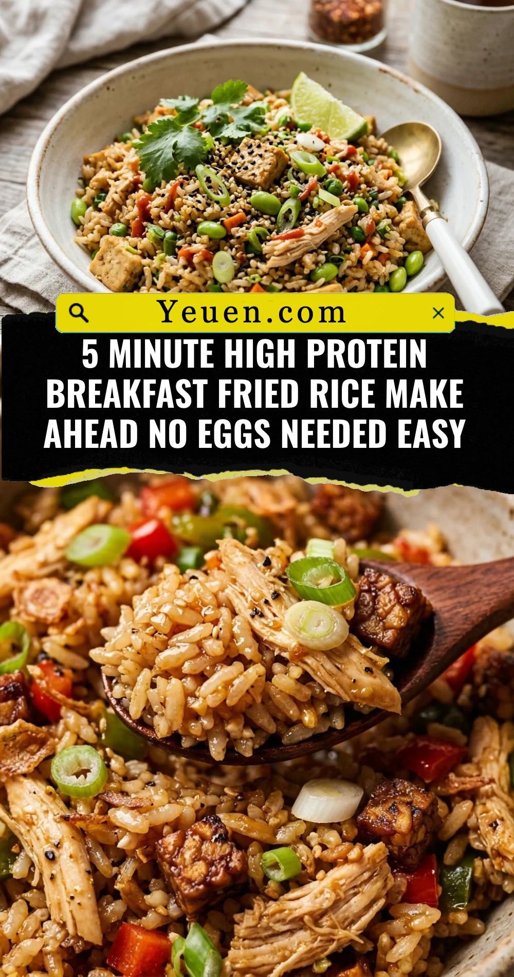 5 Minute High Protein Breakfast Fried Rice Make Ahead No Eggs Needed Easy