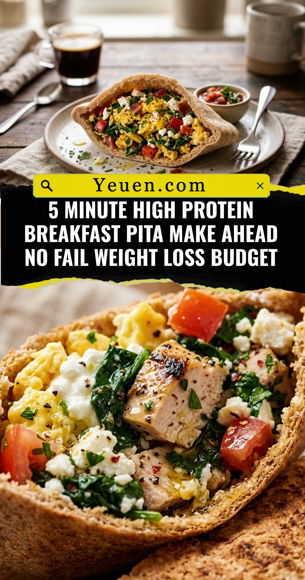 5 Minute High Protein Breakfast Pita Make Ahead No Fail Weight Loss Budget