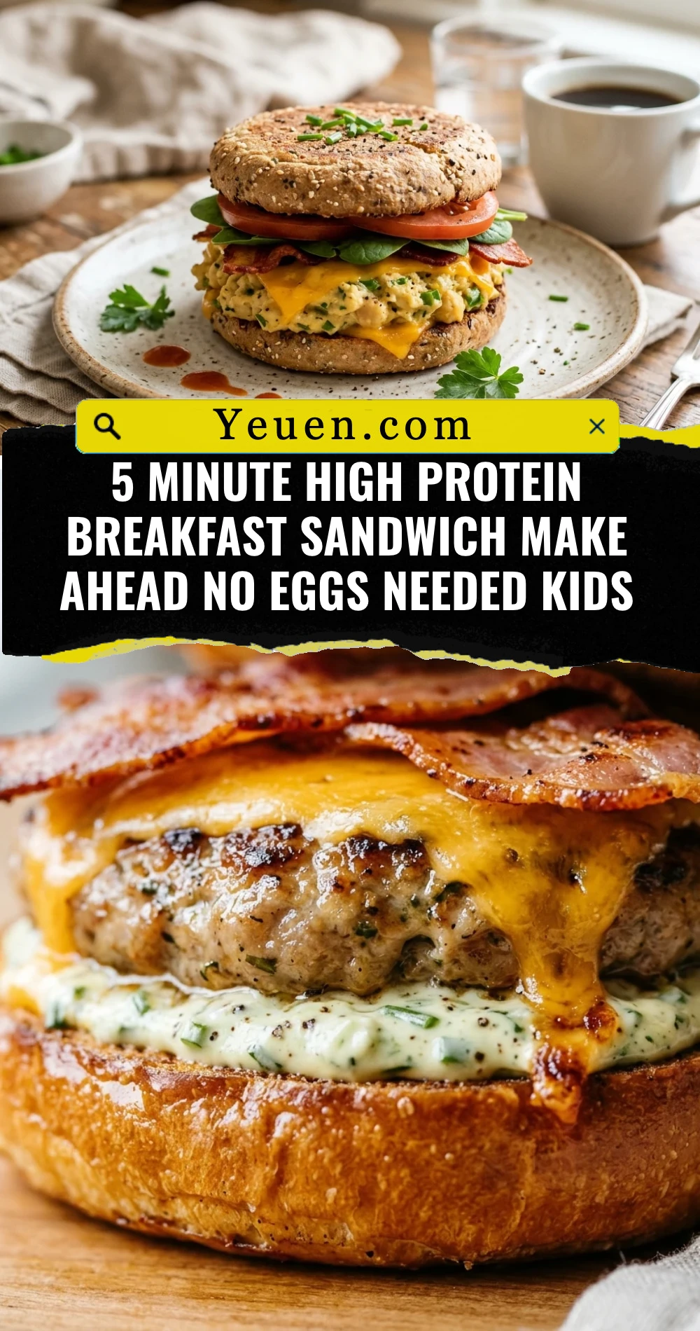 5 Minute High Protein Breakfast Sandwich Make Ahead No Eggs Needed Kids