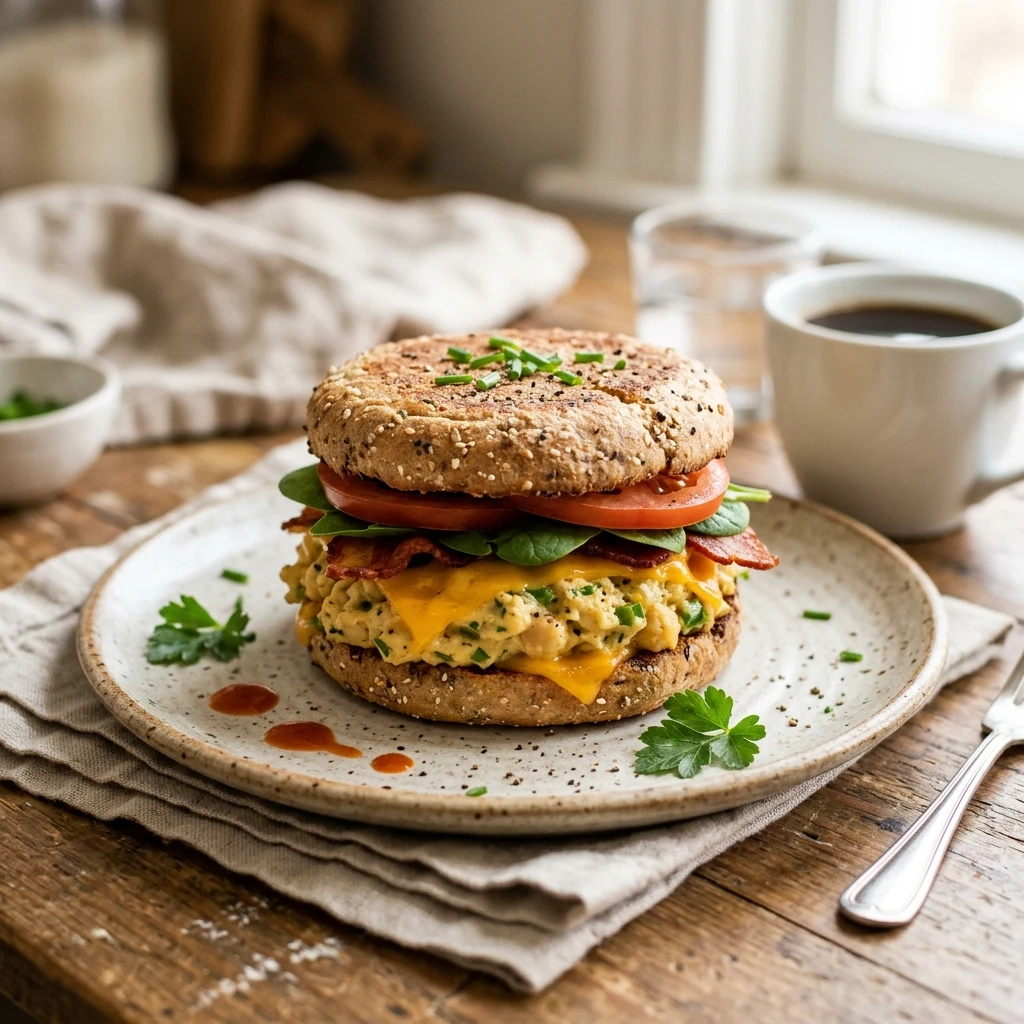 5 Minute High Protein Breakfast Sandwich Make Ahead No Eggs Needed Kids