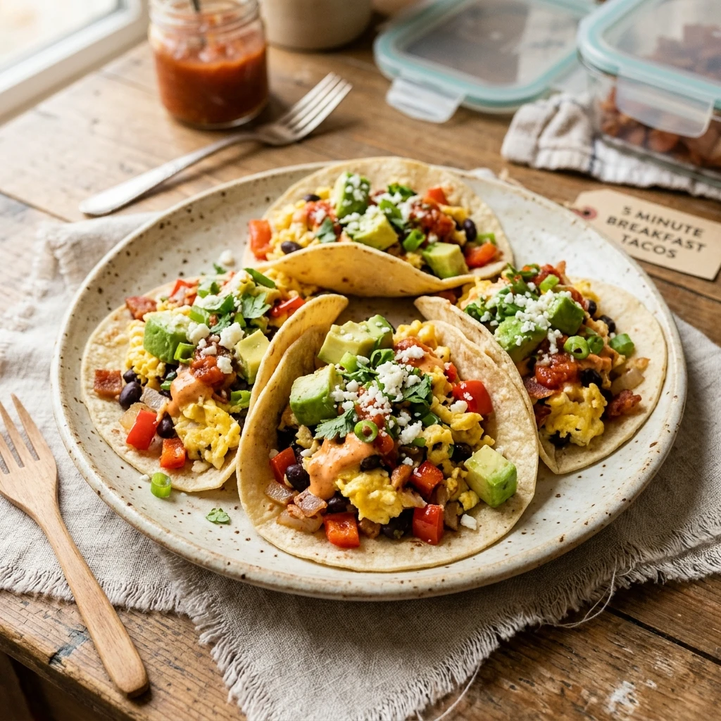 5 Minute High Protein Breakfast Tacos Make Ahead Meal Prep Budget No Fail