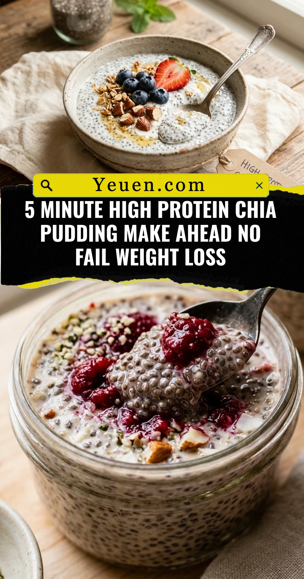 5 Minute High Protein Chia Pudding Make Ahead No Fail Weight Loss
