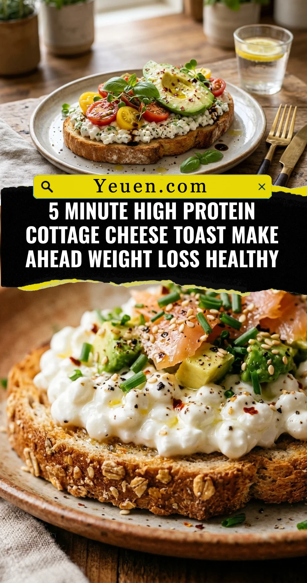 5 Minute High Protein Cottage Cheese Toast Make Ahead Weight Loss Healthy