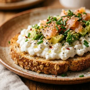 5 Minute High Protein Cottage Cheese Toast Make Ahead Weight Loss Healthy