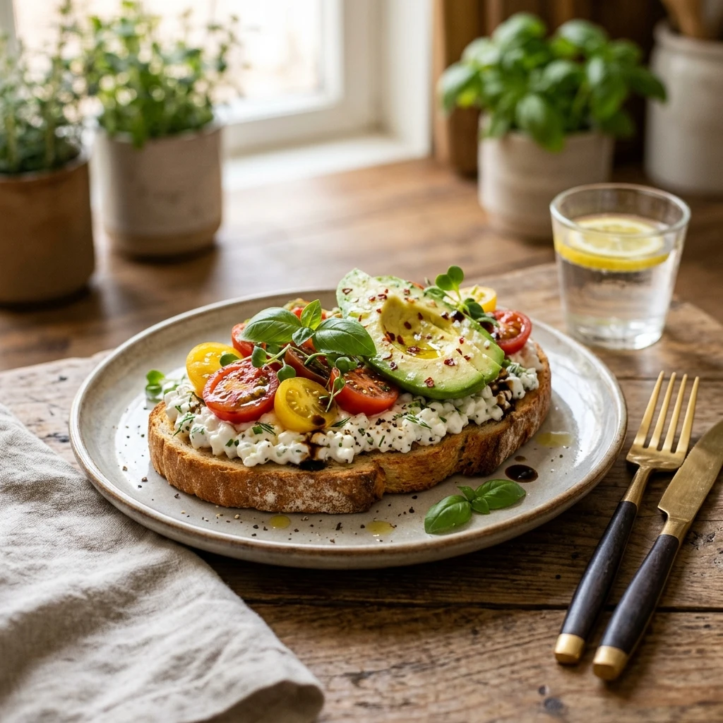 5 Minute High Protein Cottage Cheese Toast Make Ahead Weight Loss Healthy