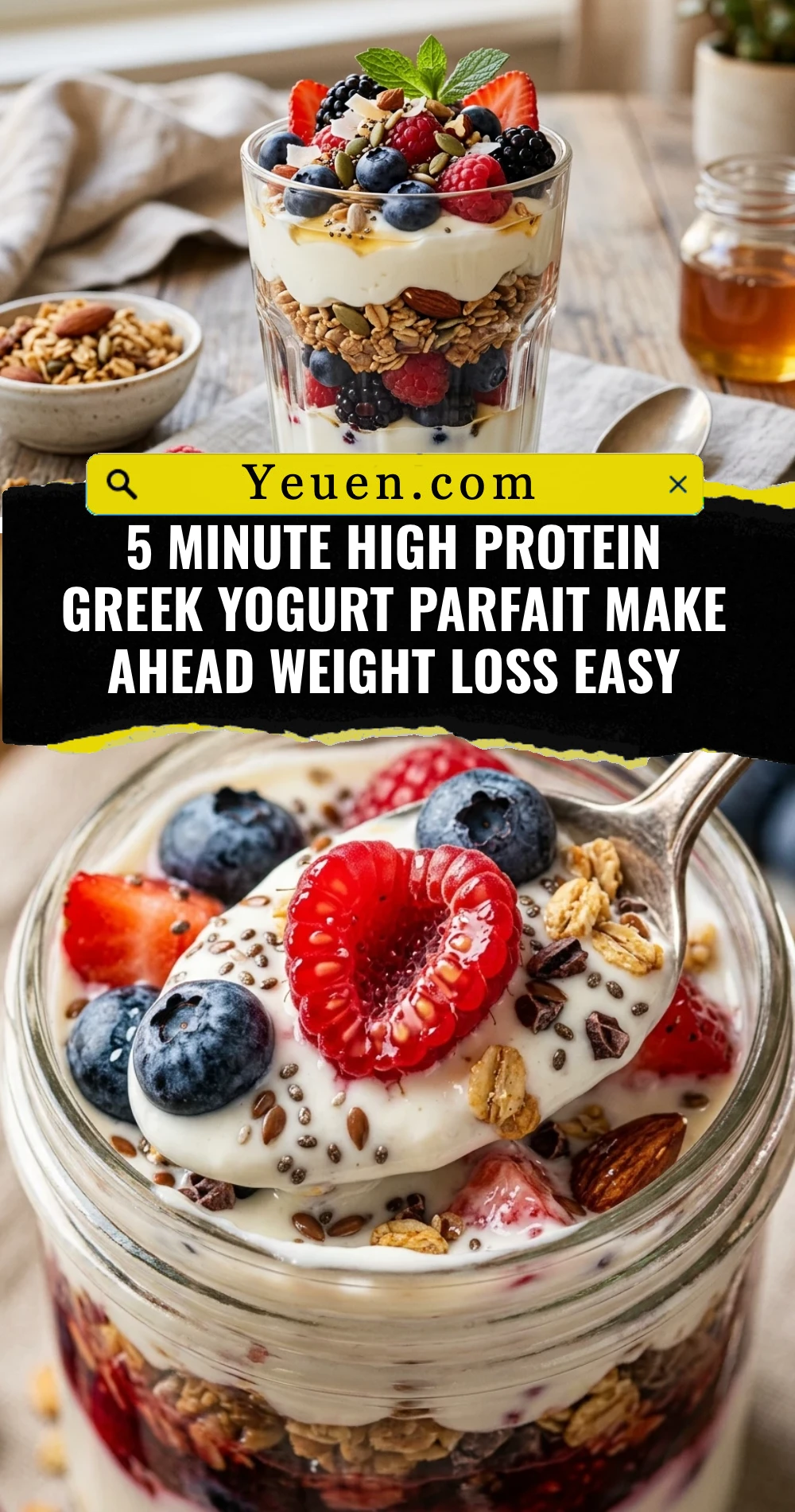 5 Minute High Protein Greek Yogurt Parfait Make Ahead Weight Loss Easy