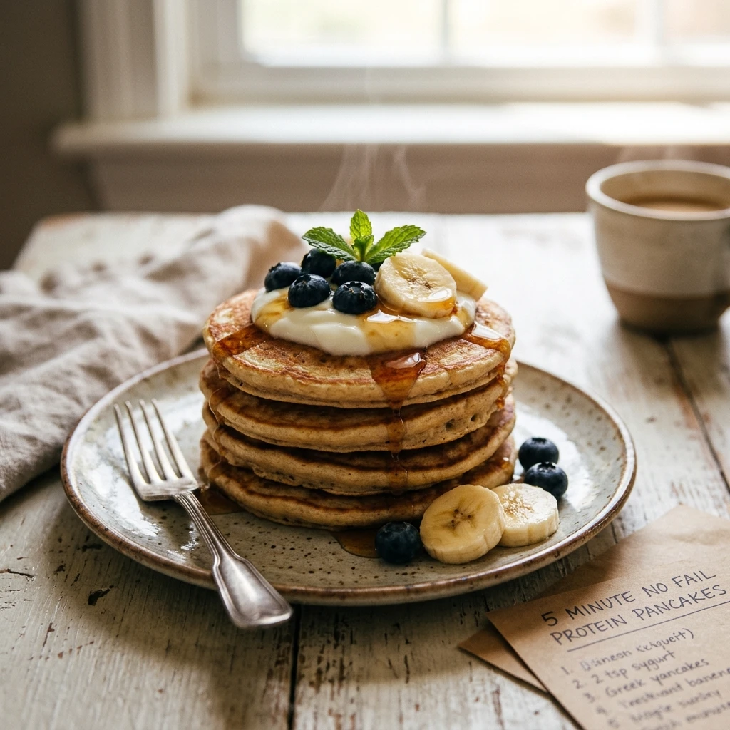 5 Minute No Fail Protein Pancakes Make Ahead High Protein Kids Budget