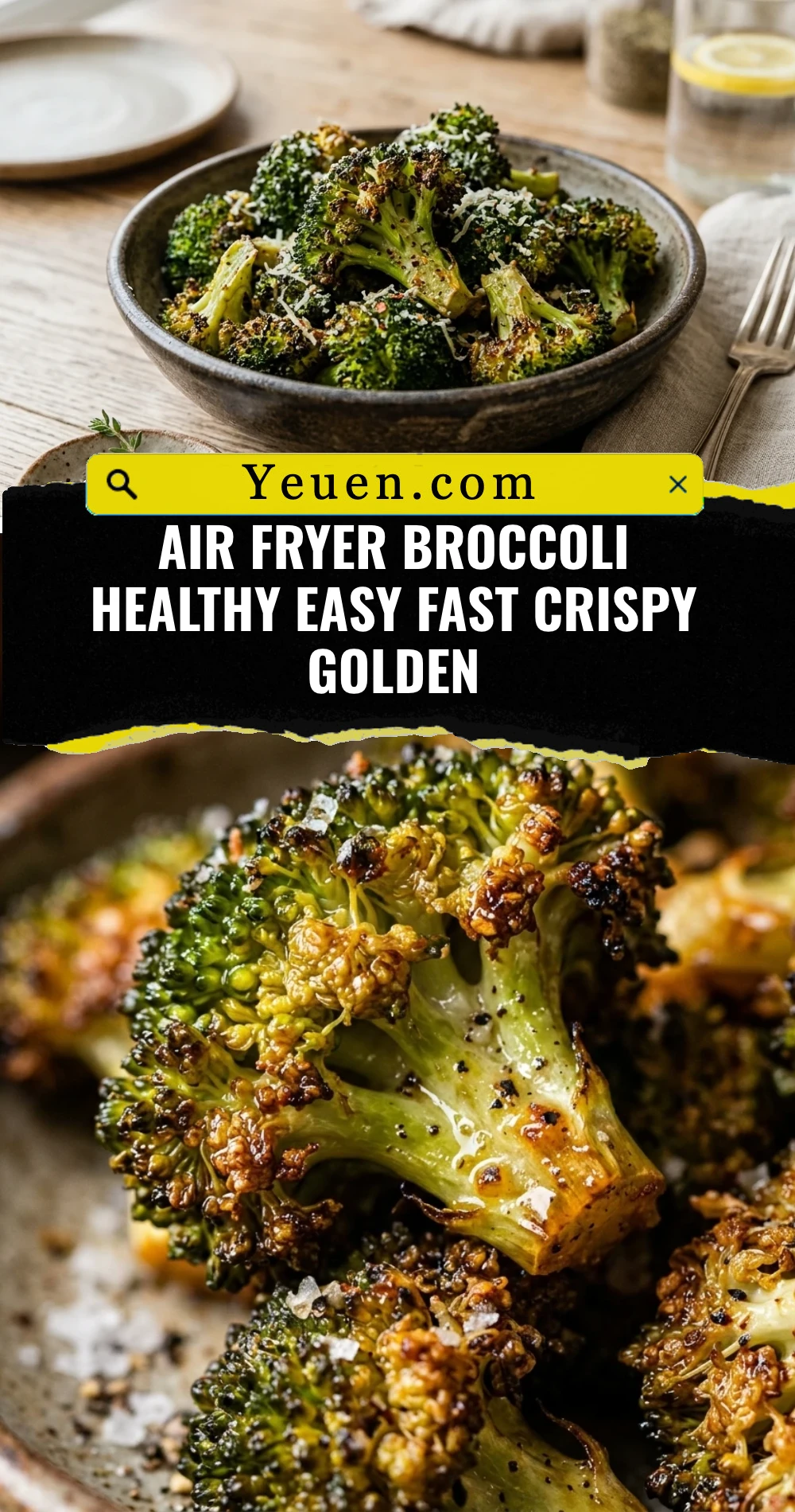 Air Fryer Broccoli Healthy Easy Fast Crispy Golden
