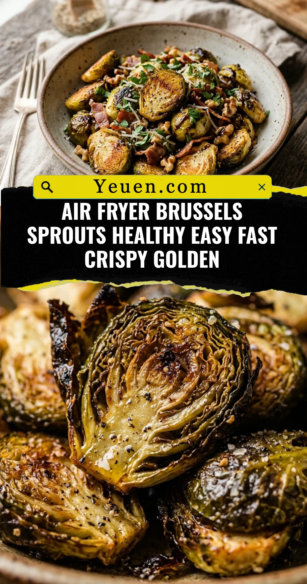 Air Fryer Brussels Sprouts Healthy Easy Fast Crispy Golden