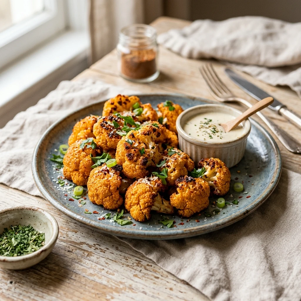 Air Fryer Cauliflower Healthy Easy Fast Crispy Golden