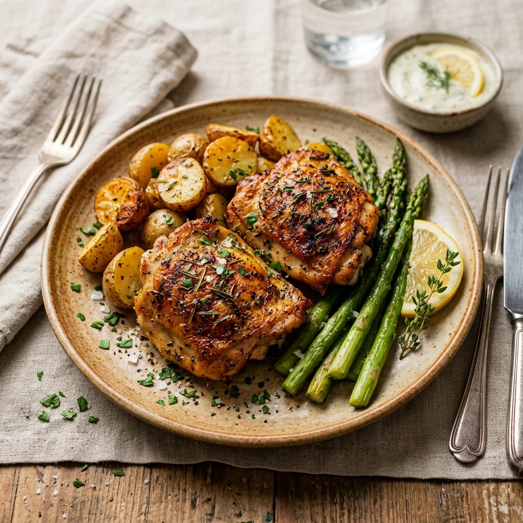 Air Fryer Chicken Thighs Dinner Crispy Easy Fast Healthy