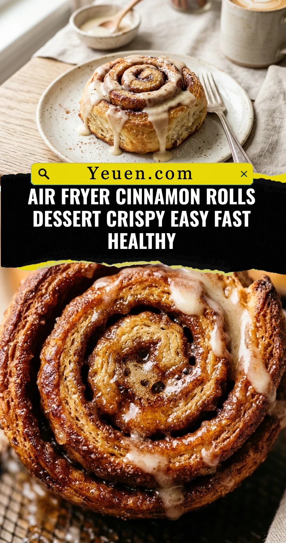 Air Fryer Cinnamon Rolls Dessert Crispy Easy Fast Healthy
