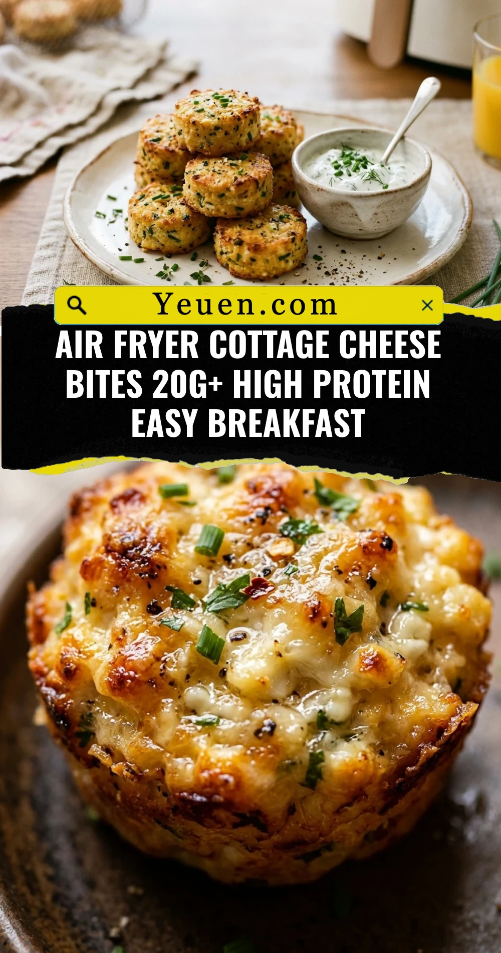 Air Fryer Cottage Cheese Bites 20g+ High Protein Easy Breakfast