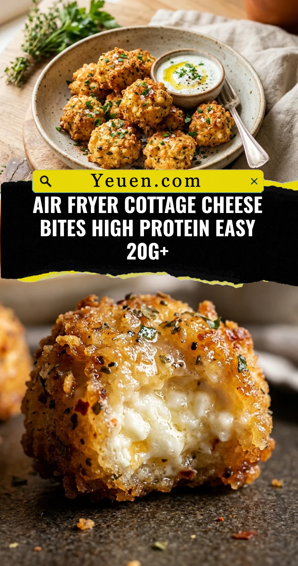Air Fryer Cottage Cheese Bites High Protein Easy 20g+