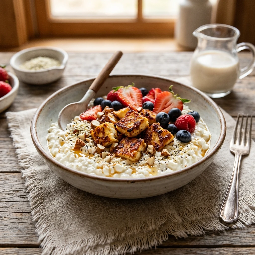 Air Fryer Cottage Cheese Bowl 20g+ High Protein Easy Breakfast