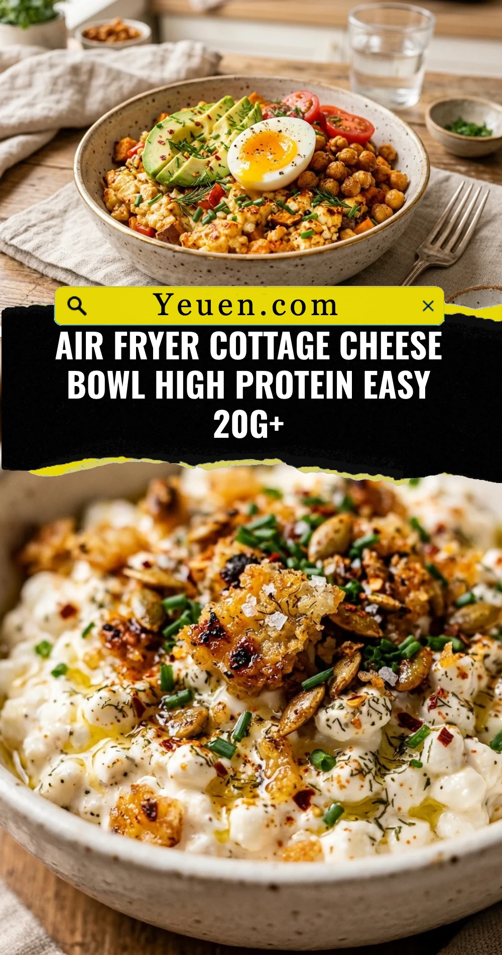 Air Fryer Cottage Cheese Bowl High Protein Easy 20g+