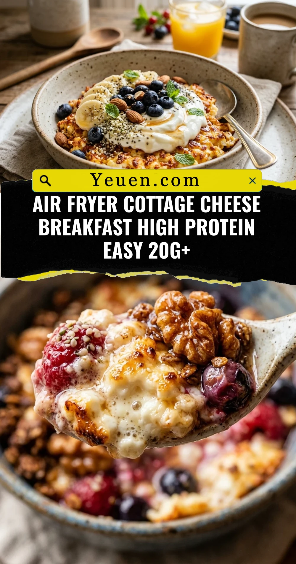 Air Fryer Cottage Cheese Breakfast High Protein Easy 20g+