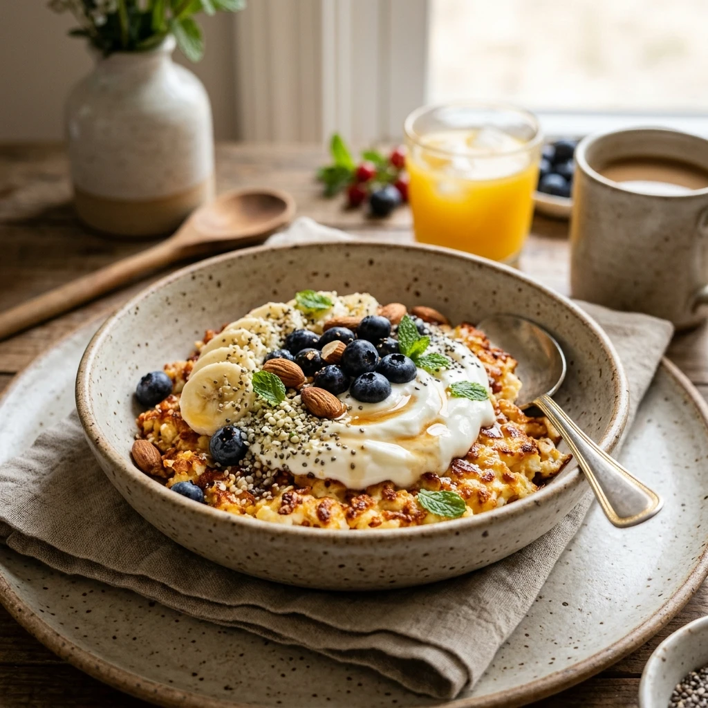 Air Fryer Cottage Cheese Breakfast High Protein Easy 20g+