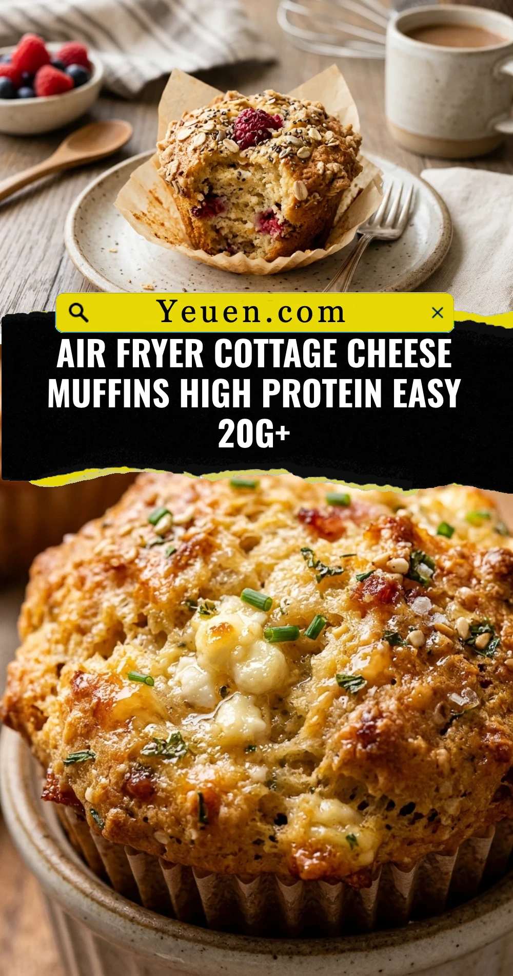 Air Fryer Cottage Cheese Muffins High Protein Easy 20g+