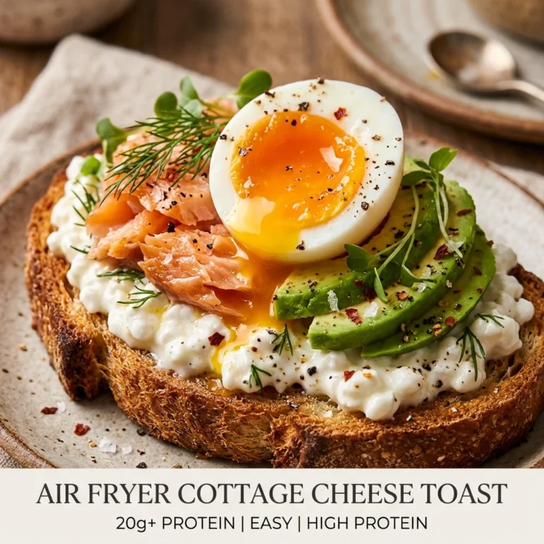 Air Fryer Cottage Cheese Toast High Protein Easy 20g+