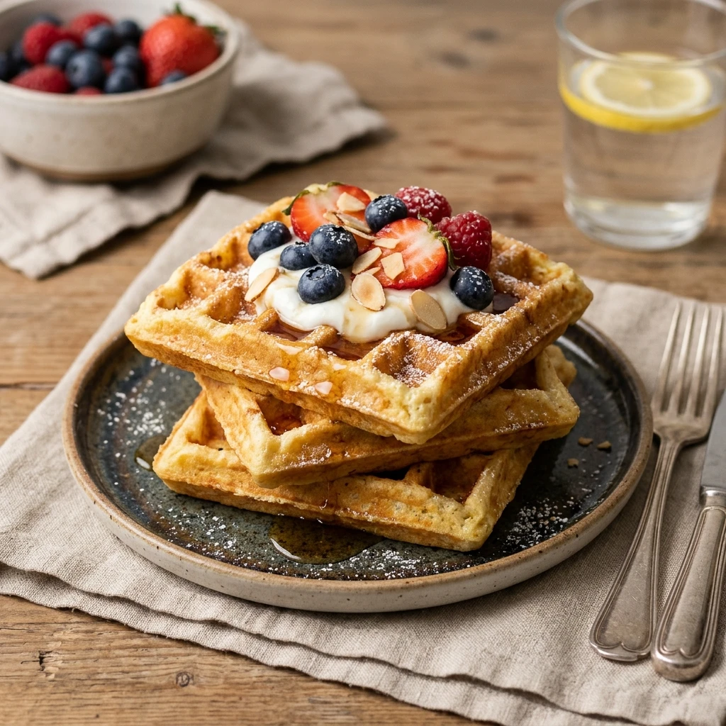 Air Fryer Cottage Cheese Waffles High Protein Easy 20g+