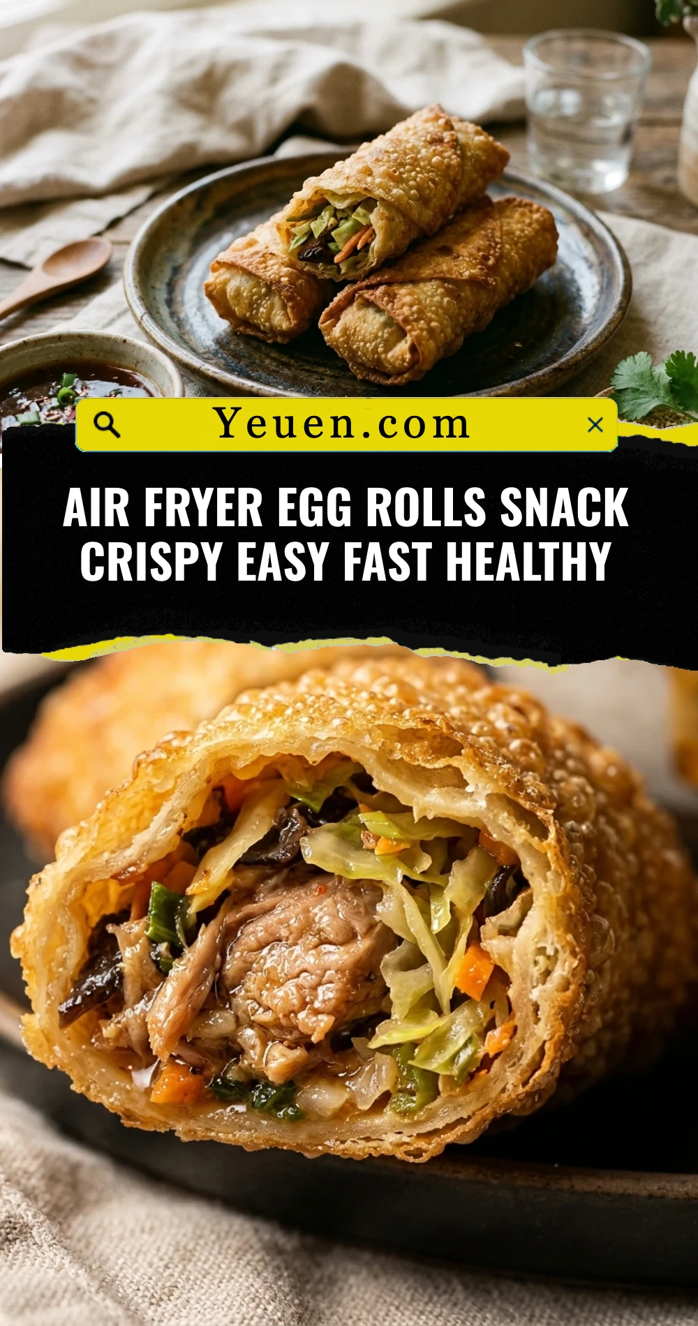 Air Fryer Egg Rolls Snack Crispy Easy Fast Healthy