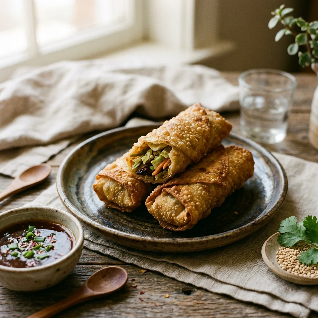 Air Fryer Egg Rolls Snack Crispy Easy Fast Healthy