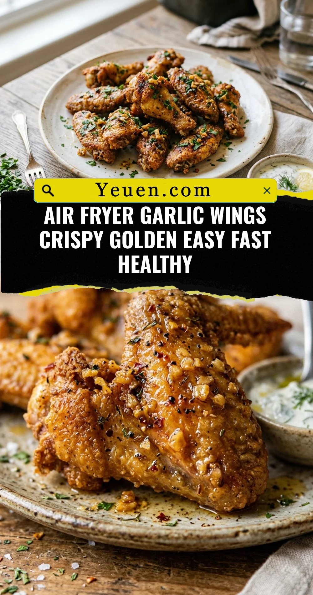 Air Fryer Garlic Wings Crispy Golden Easy Fast Healthy